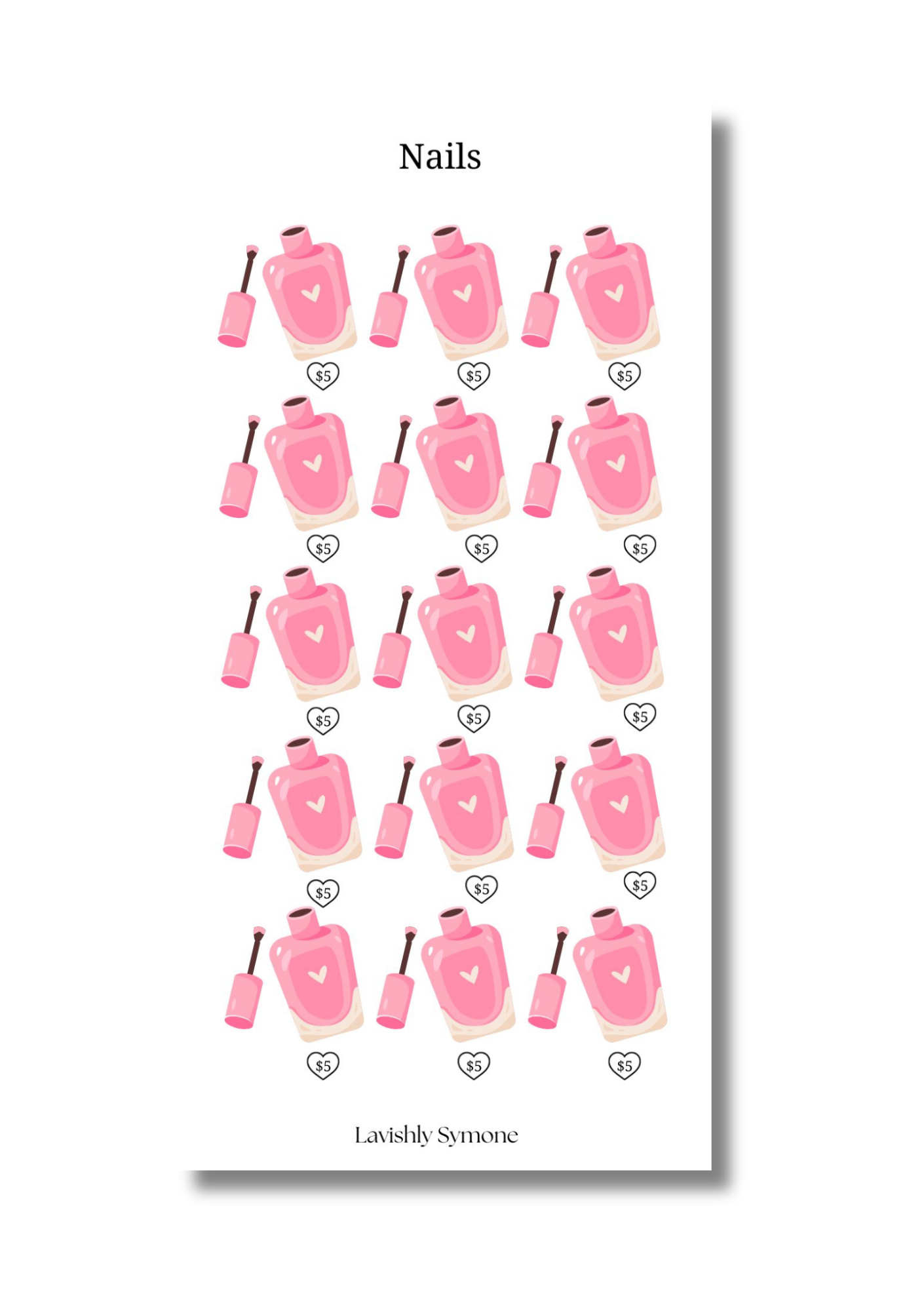 Nails Saving Challenge | Beauty Budget Savings Tracker | Printable Cash Envelope Challenge