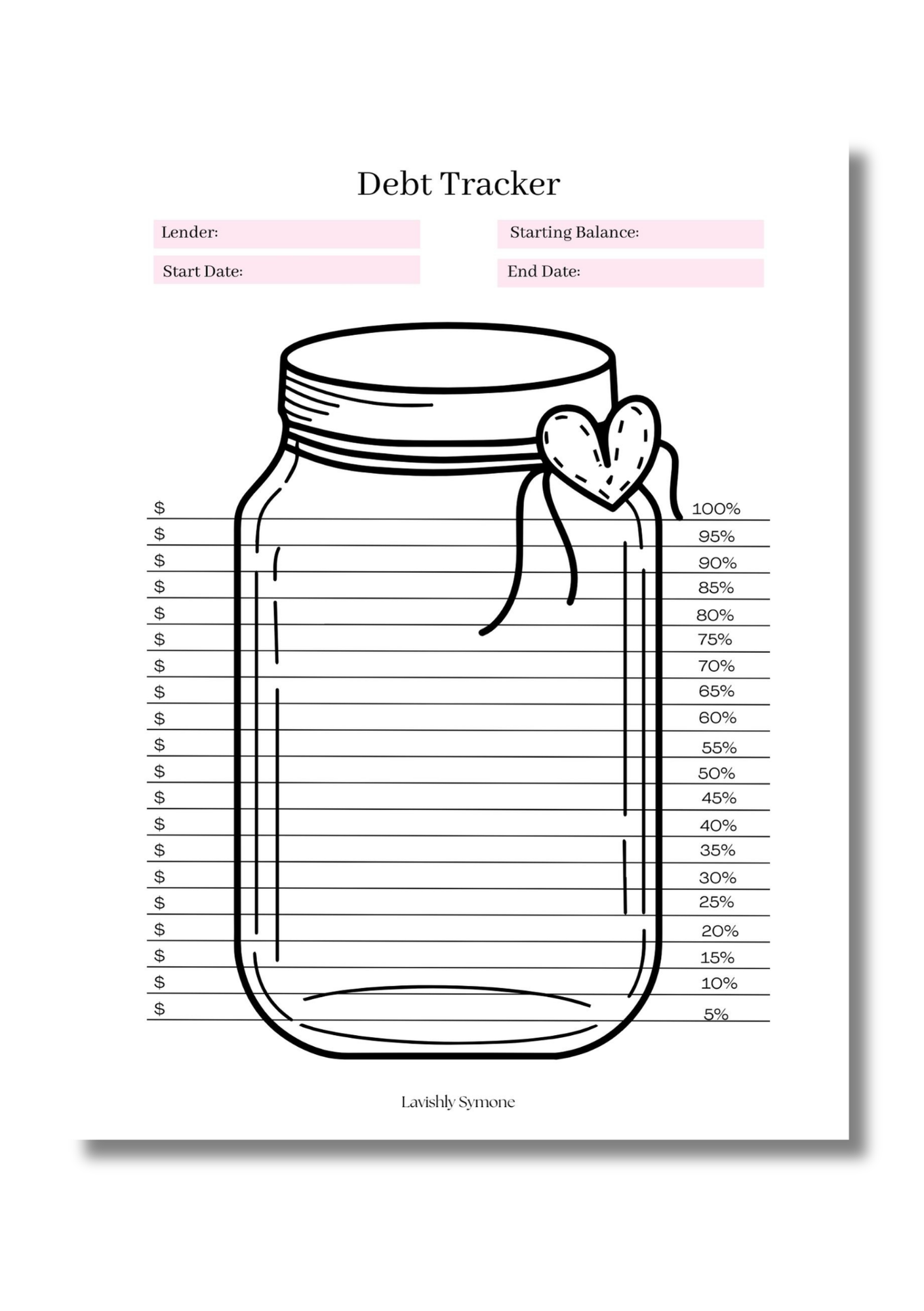 Mason Jar Debt Tracker | Digital Download