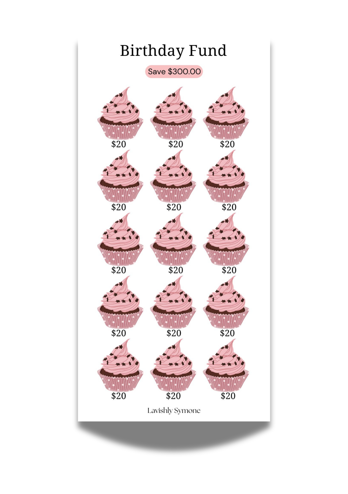 Birthday Fund: Cupcake Theme | Saving Challenge