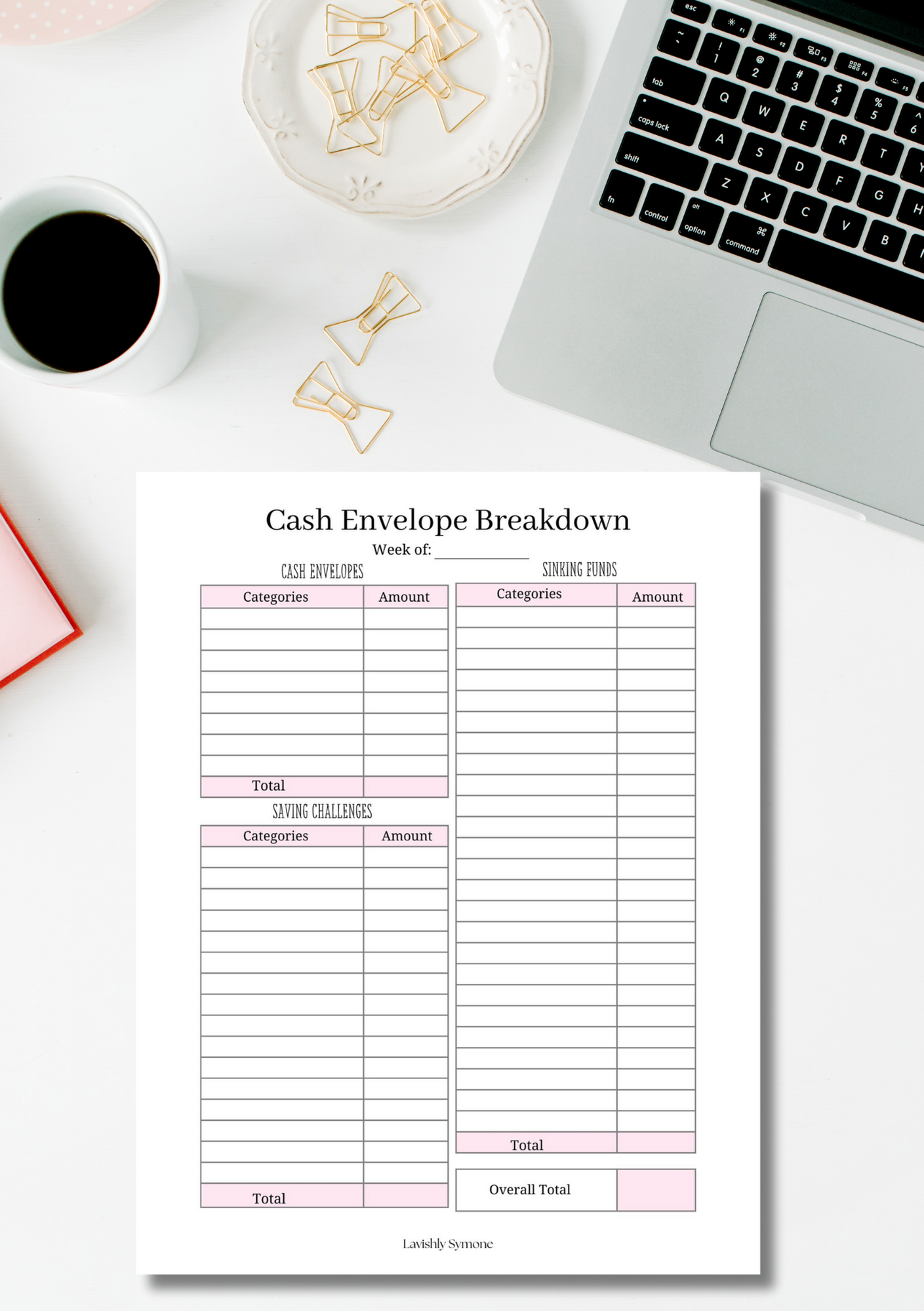 Cash Envelope Breakdown Template | Digital Download
