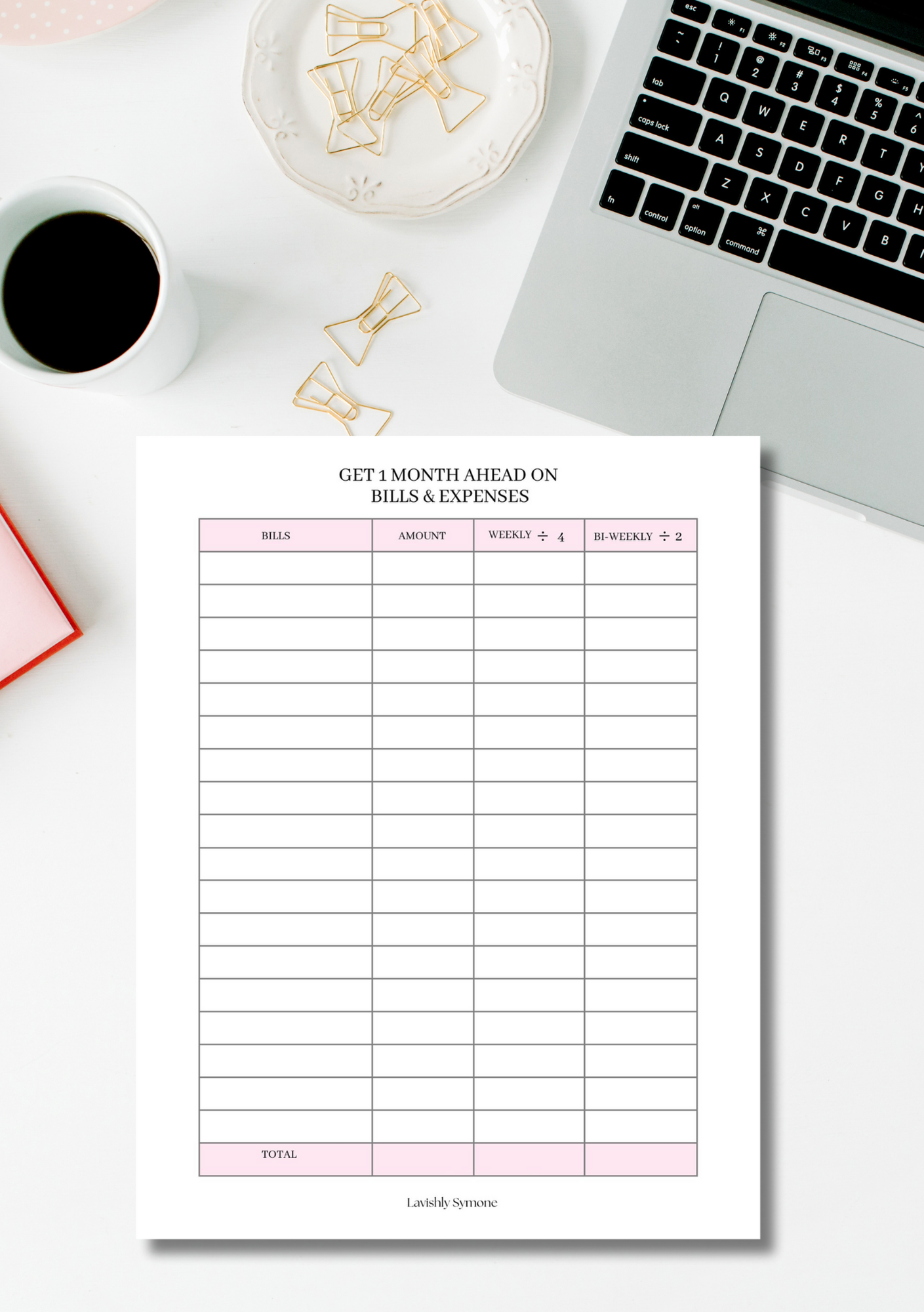 One Month Ahead Template | Digital Download