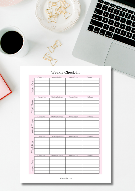 Weekly Check-in Template | Digital Download