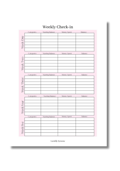 Weekly Check-in Template | Digital Download