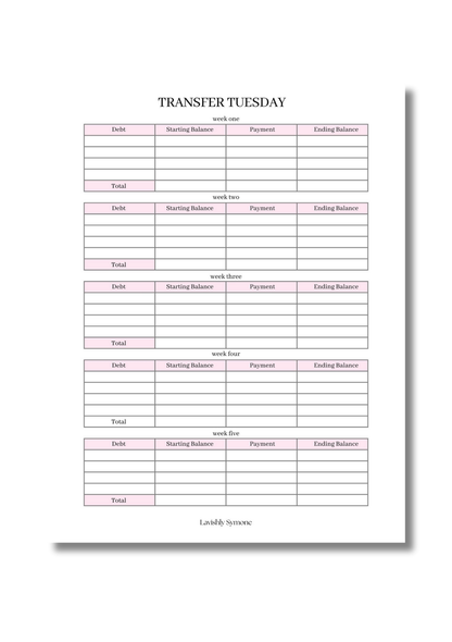 Transfer Tuesday Template | Digital Download