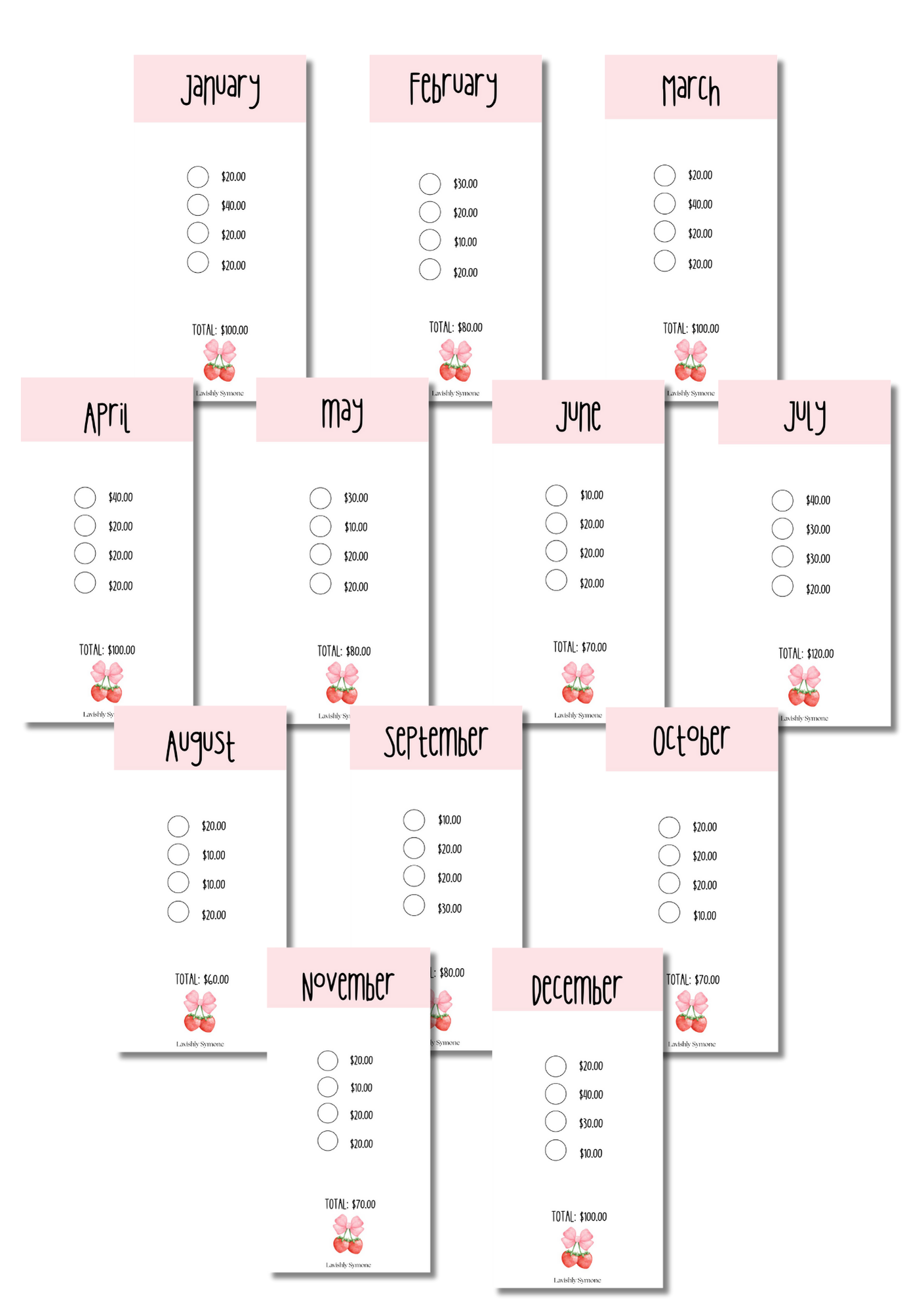 12 Months of Savings – Monthly Saving Challenge