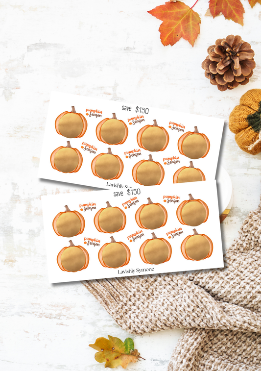 Save $150 | Pumpkin Season Scratch-Off Saving Challenge